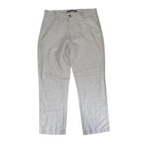 Nautica Men's 36x32 Oatmeal Linen Cotton Blend Straight Leg Drawstring Pants